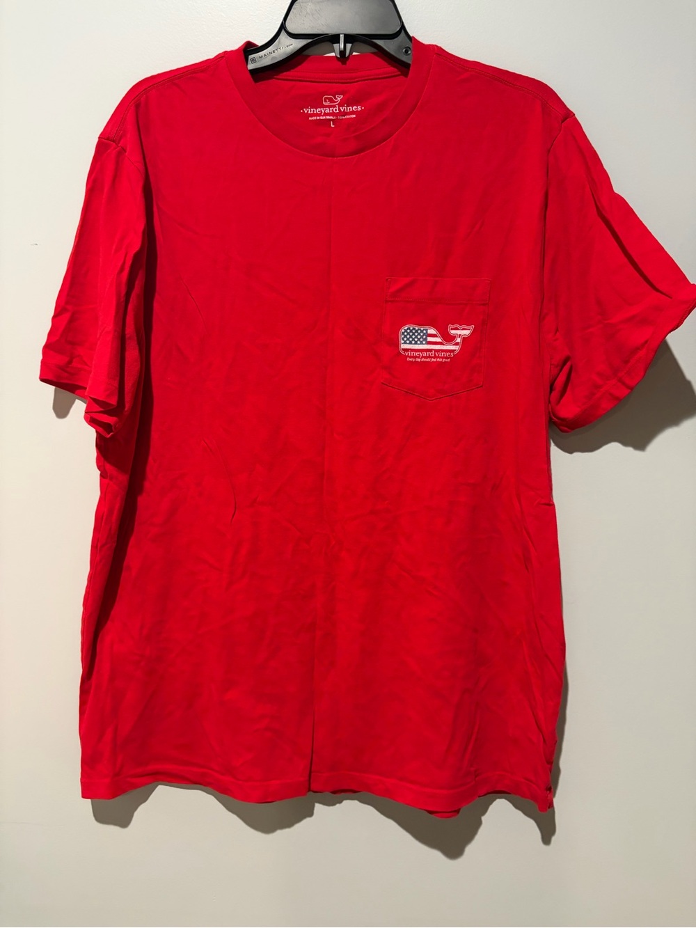 Vineyard Vines Bright Red Short-Sleeve Pocket Tee